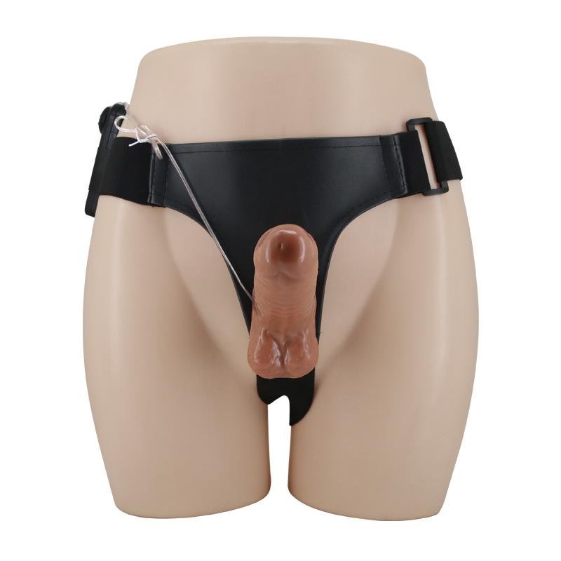 BAILE Harness mit doppeltem einziehbarem Dildo mit Vibrationsfunktion – Bild 3